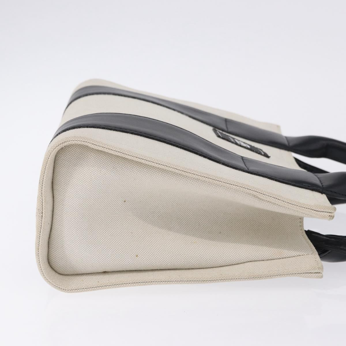 BALENCIAGA Trade XS Hand Bag Canvas 2way Beige Silver 620882 Auth 198734A