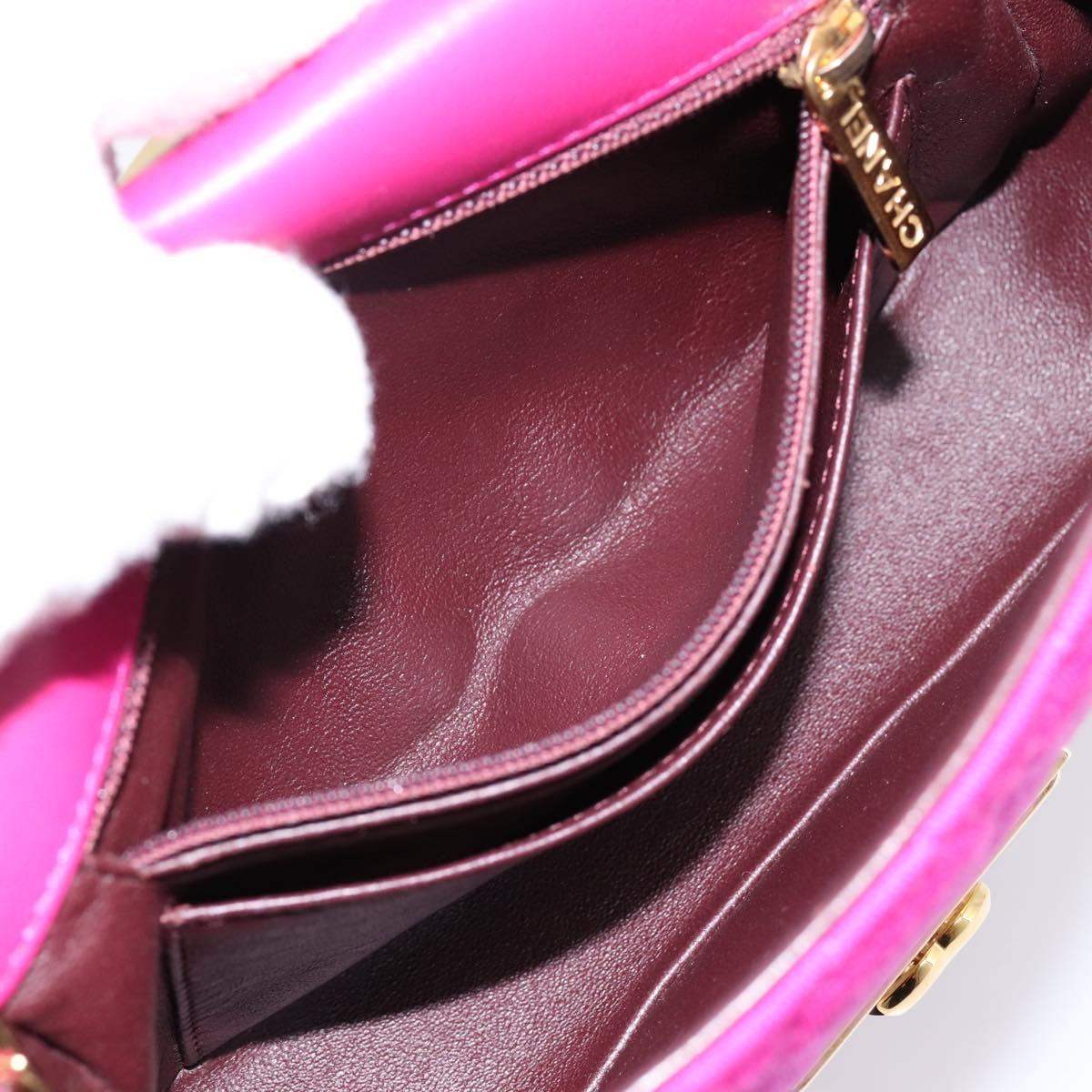 CHANEL Matelasse Chain Shoulder Bag Cotton jersey Pink Gold CC Auth 198735M