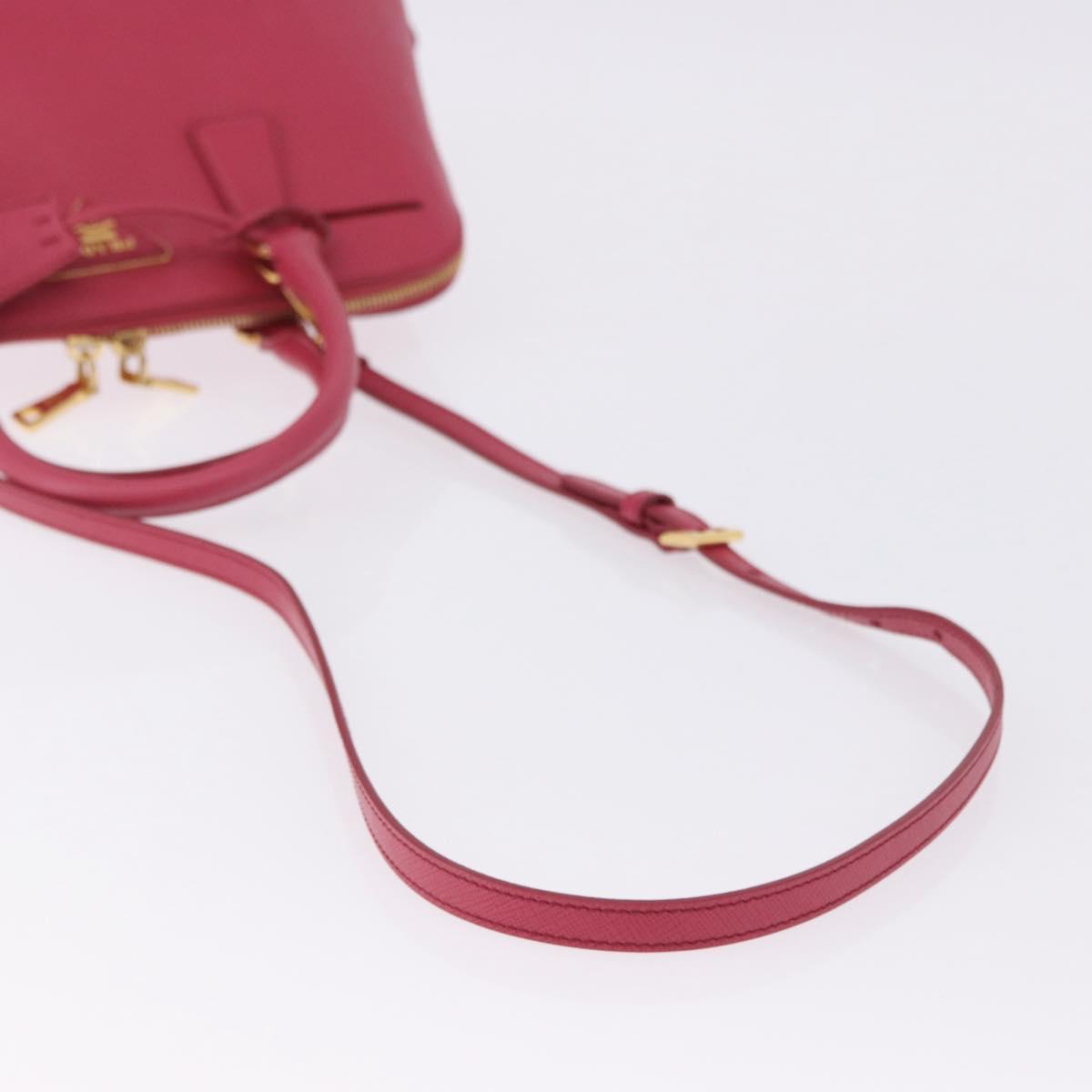 PRADA Galleria Hand Bag Saffiano 2way Pink Gold Auth 198736V