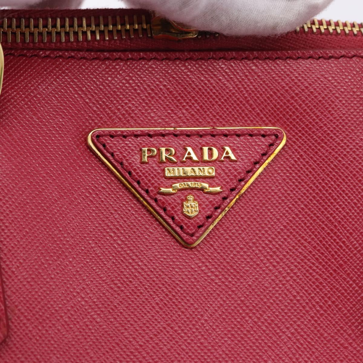 PRADA Galleria Hand Bag Saffiano 2way Pink Gold Auth 198736V