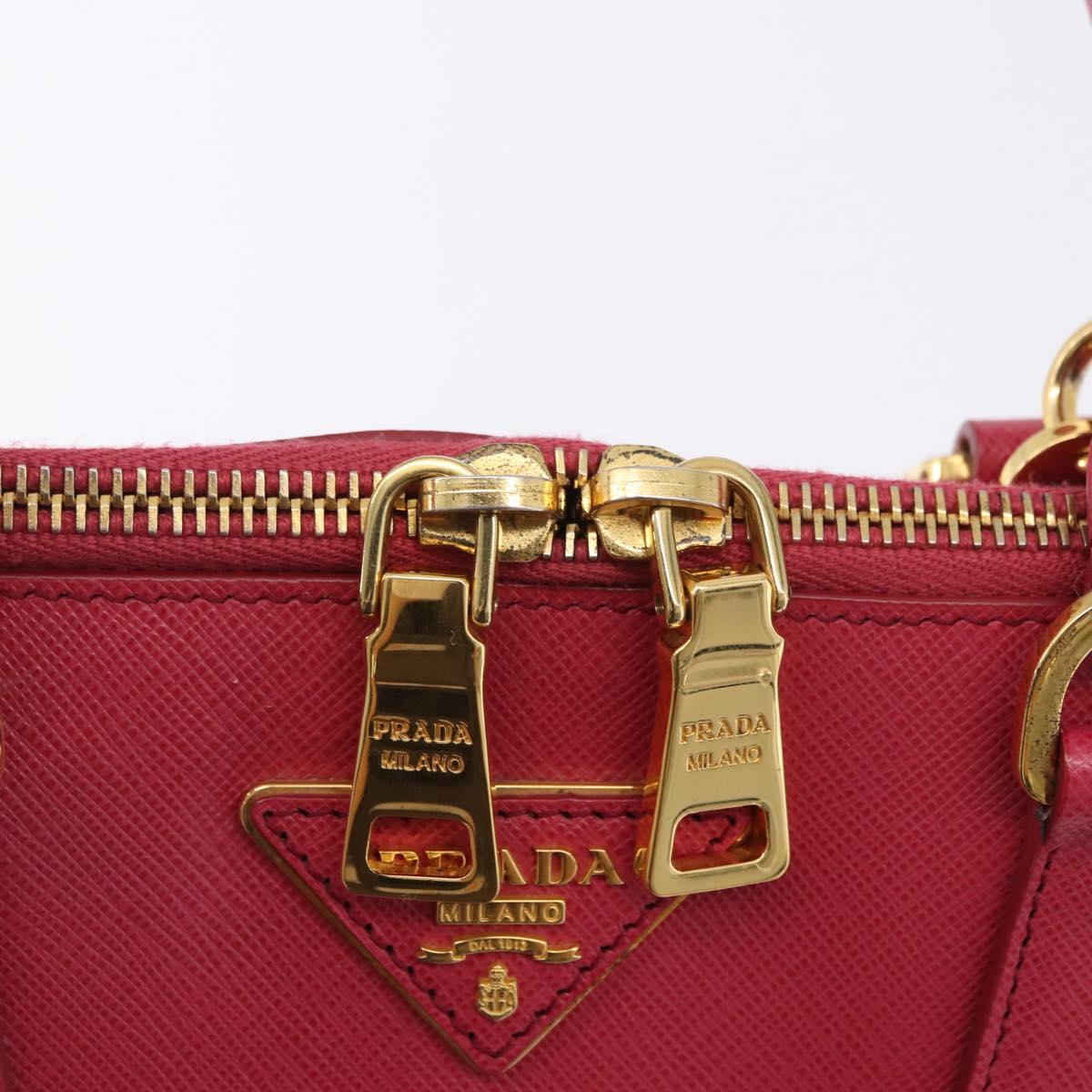 PRADA Galleria Hand Bag Saffiano 2way Pink Gold Auth 198736V