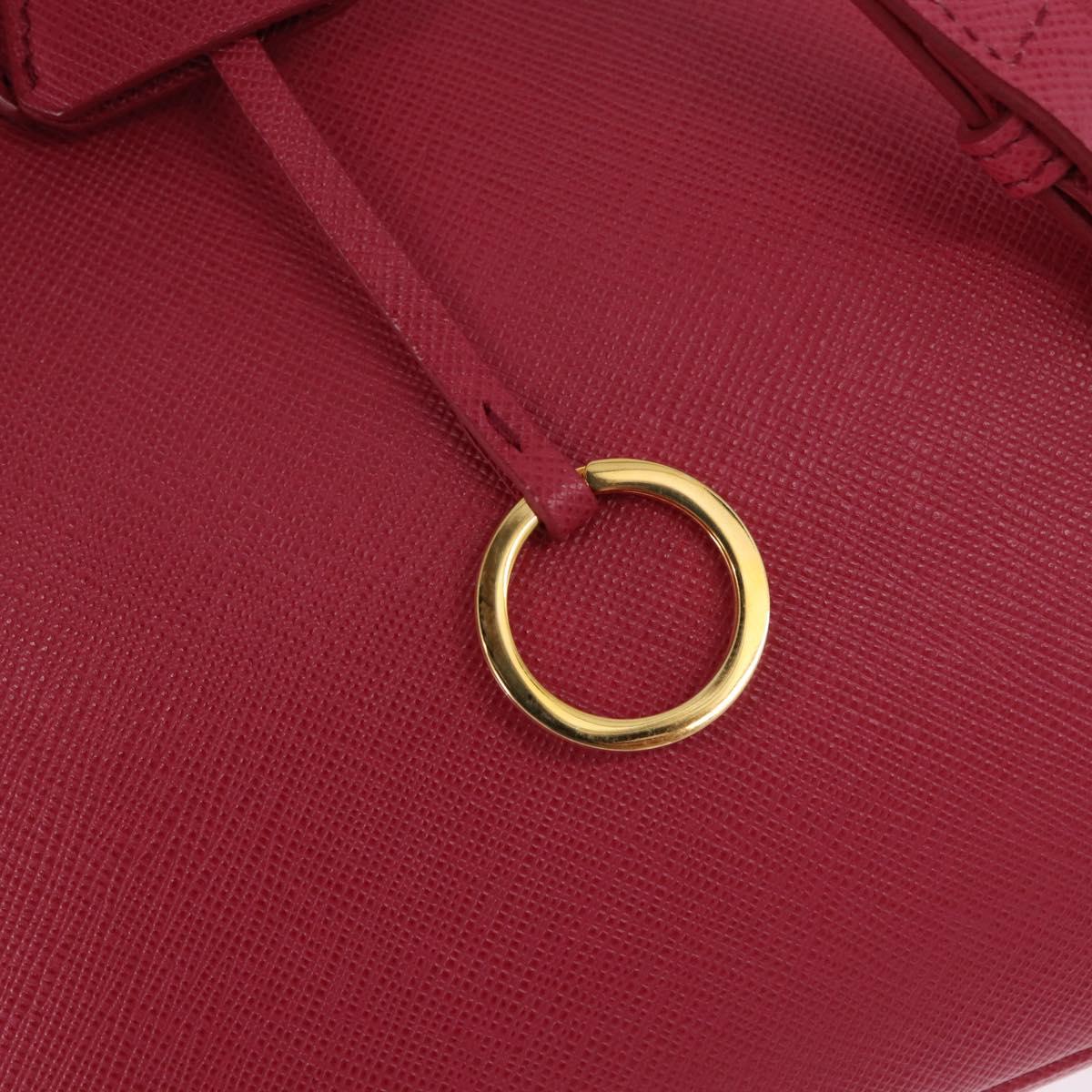 PRADA Galleria Hand Bag Saffiano 2way Pink Gold Auth 198736V
