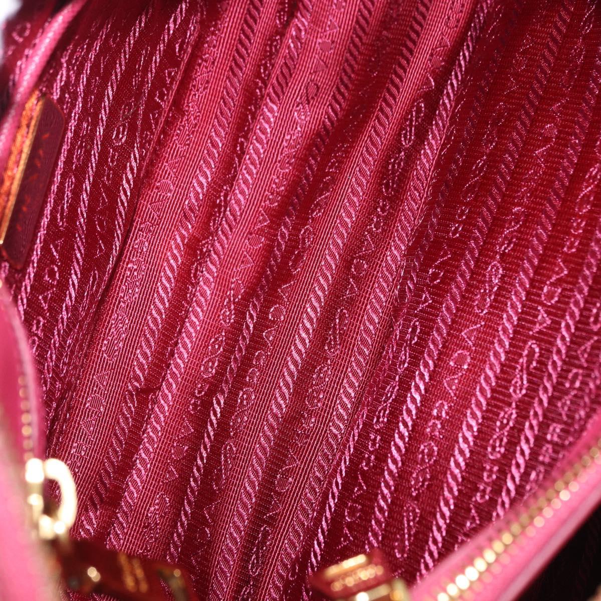 PRADA Galleria Hand Bag Saffiano 2way Pink Gold Auth 198736V
