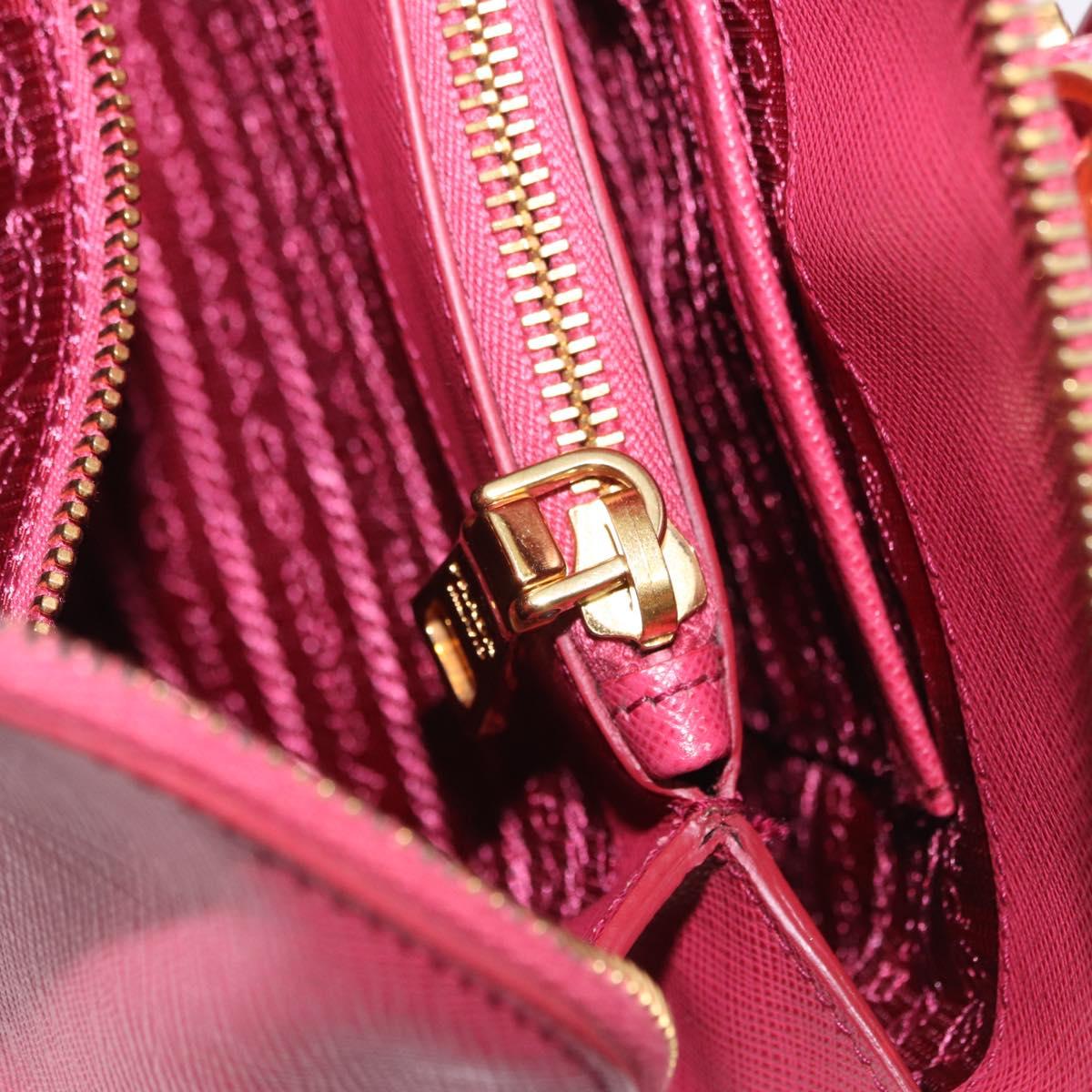 PRADA Galleria Hand Bag Saffiano 2way Pink Gold Auth 198736V