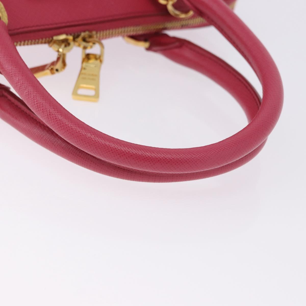 PRADA Galleria Hand Bag Saffiano 2way Pink Gold Auth 198736V