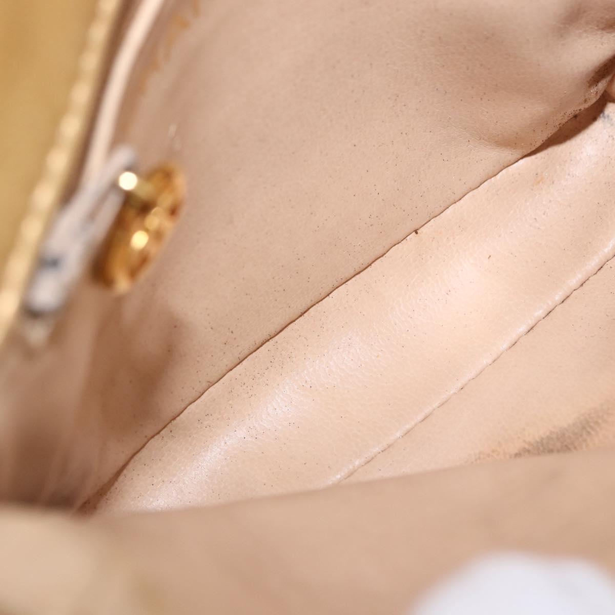 CHANEL Matelasse Waist Bag Lamb Skin Gold CC Auth 198737