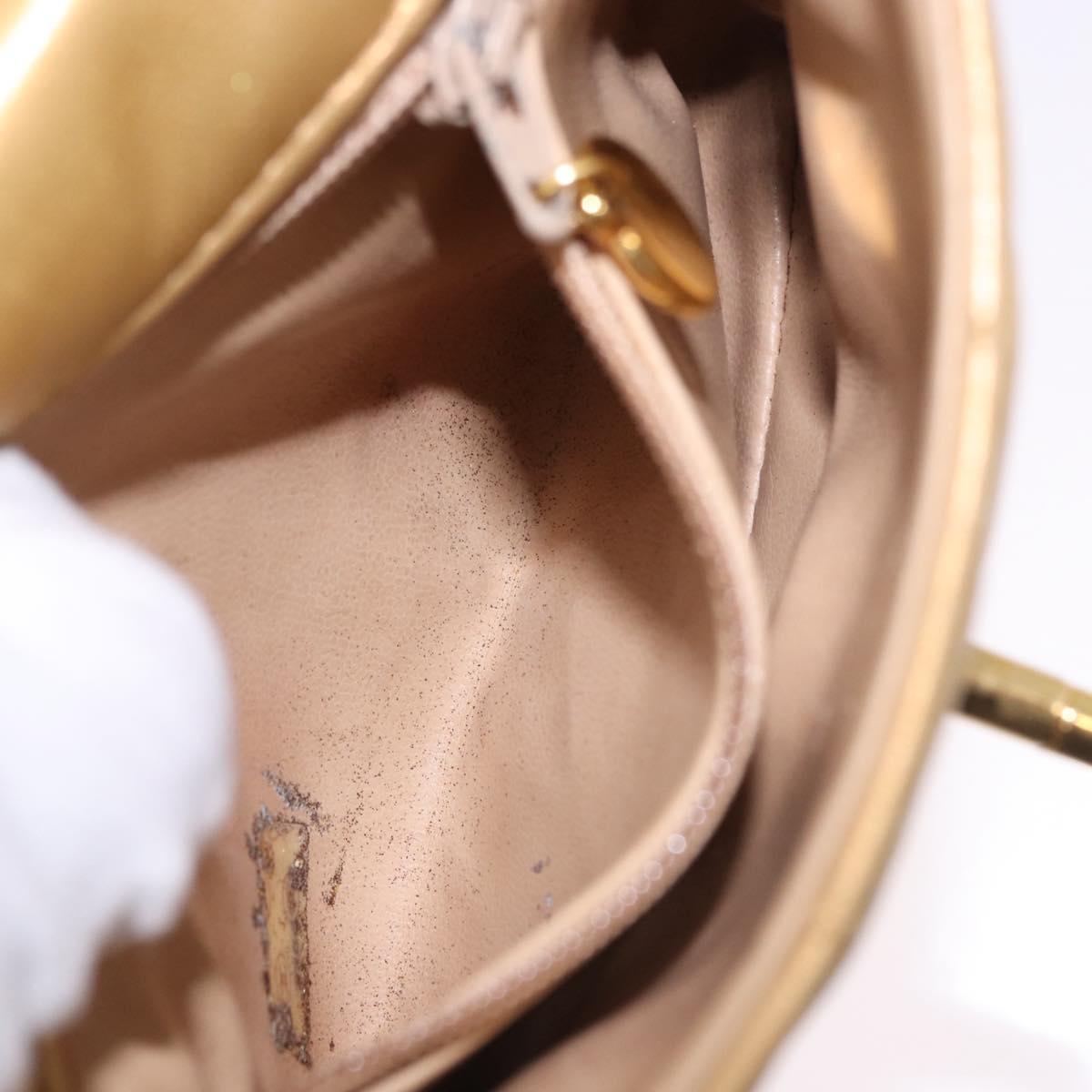 CHANEL Matelasse Waist Bag Lamb Skin Gold CC Auth 198737