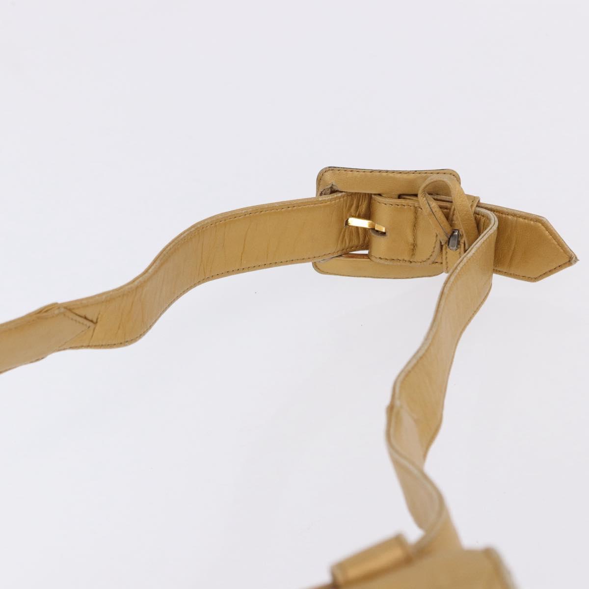 CHANEL Matelasse Waist Bag Lamb Skin Gold CC Auth 198737