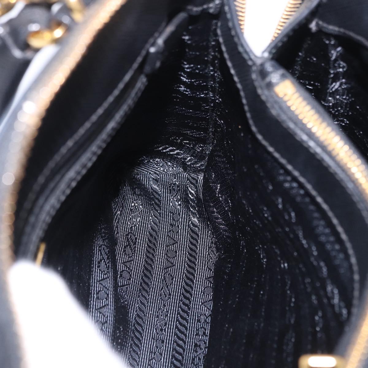 PRADA Hand Bag Saffiano leather 2way Black Gold Auth 198741V