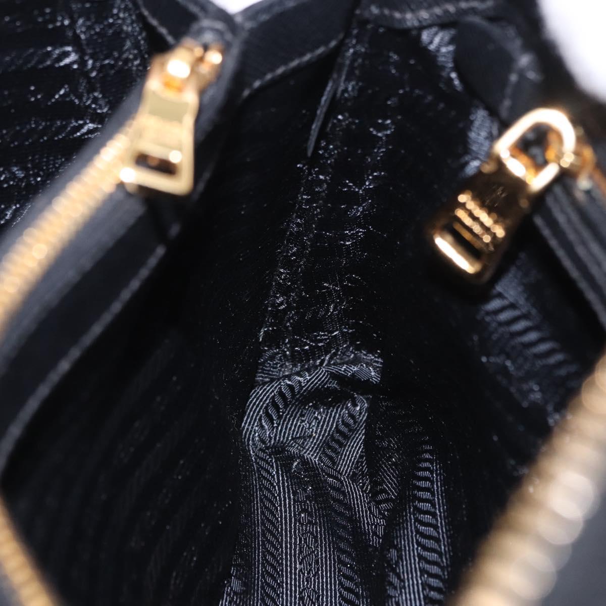 PRADA Hand Bag Saffiano leather 2way Black Gold Auth 198741V