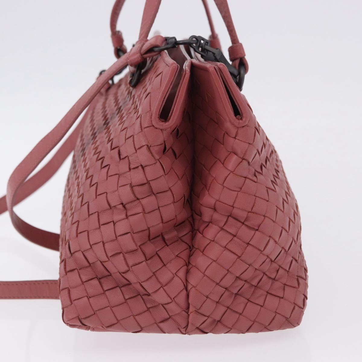 BOTTEGA VENETA INTRECCIATO Hand Bag Leather 2way Pink Auth 198745V