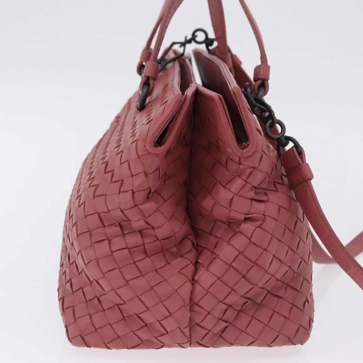 BOTTEGA VENETA INTRECCIATO Hand Bag Leather 2way Pink Auth 198745V