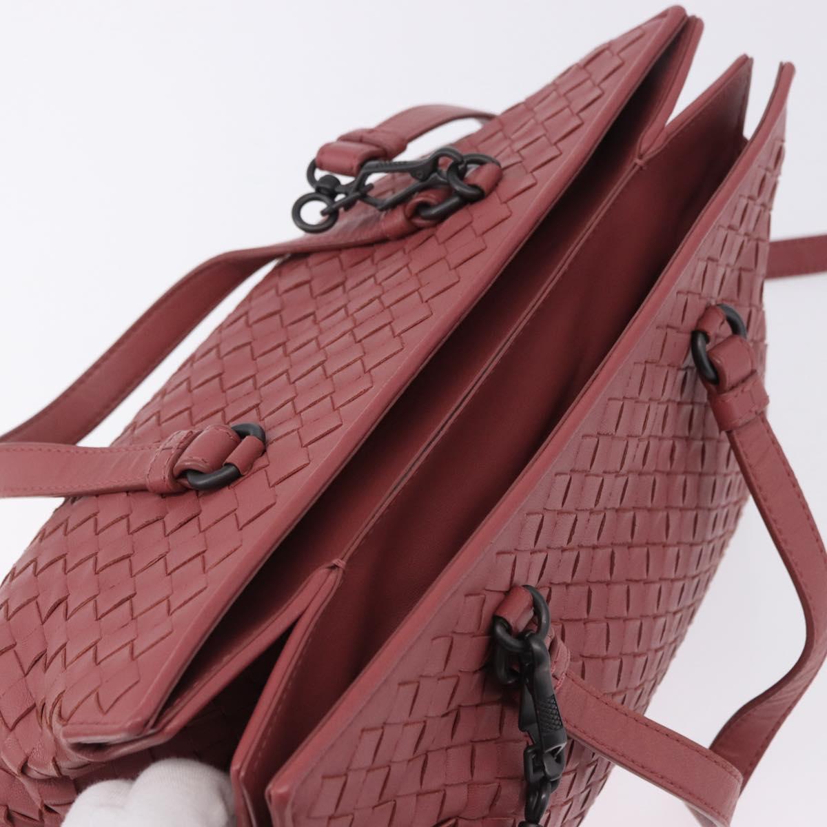 BOTTEGA VENETA INTRECCIATO Hand Bag Leather 2way Pink Auth 198745V