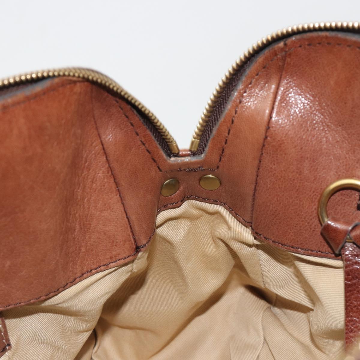Chloe Hand Bag Leather Brown Gold Auth 198752
