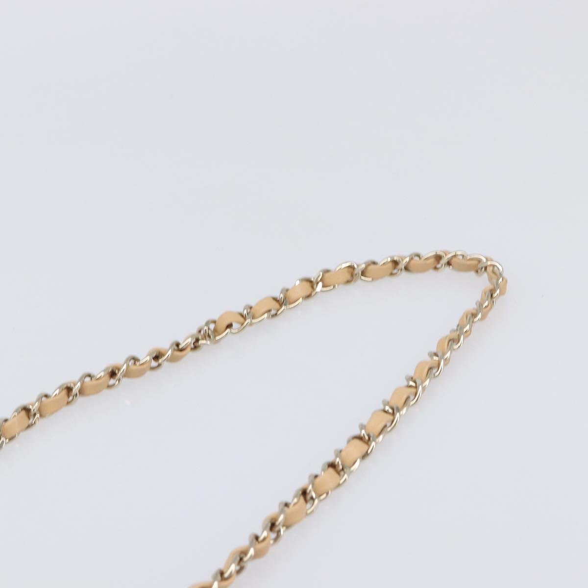 CHANEL Mini Matelasse Chain Shoulder Bag Lamb Skin Beige Gold CC Auth 198755SAM