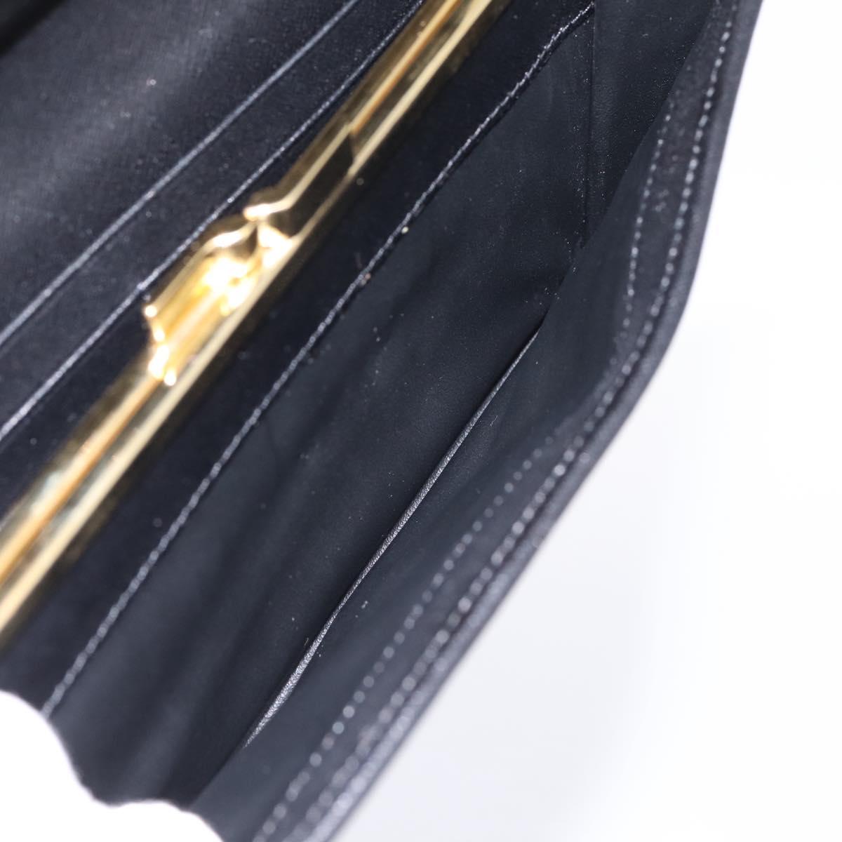 CELINE Macadam Canvas Long Wallet PVC Leather Gold Black Auth 198768V