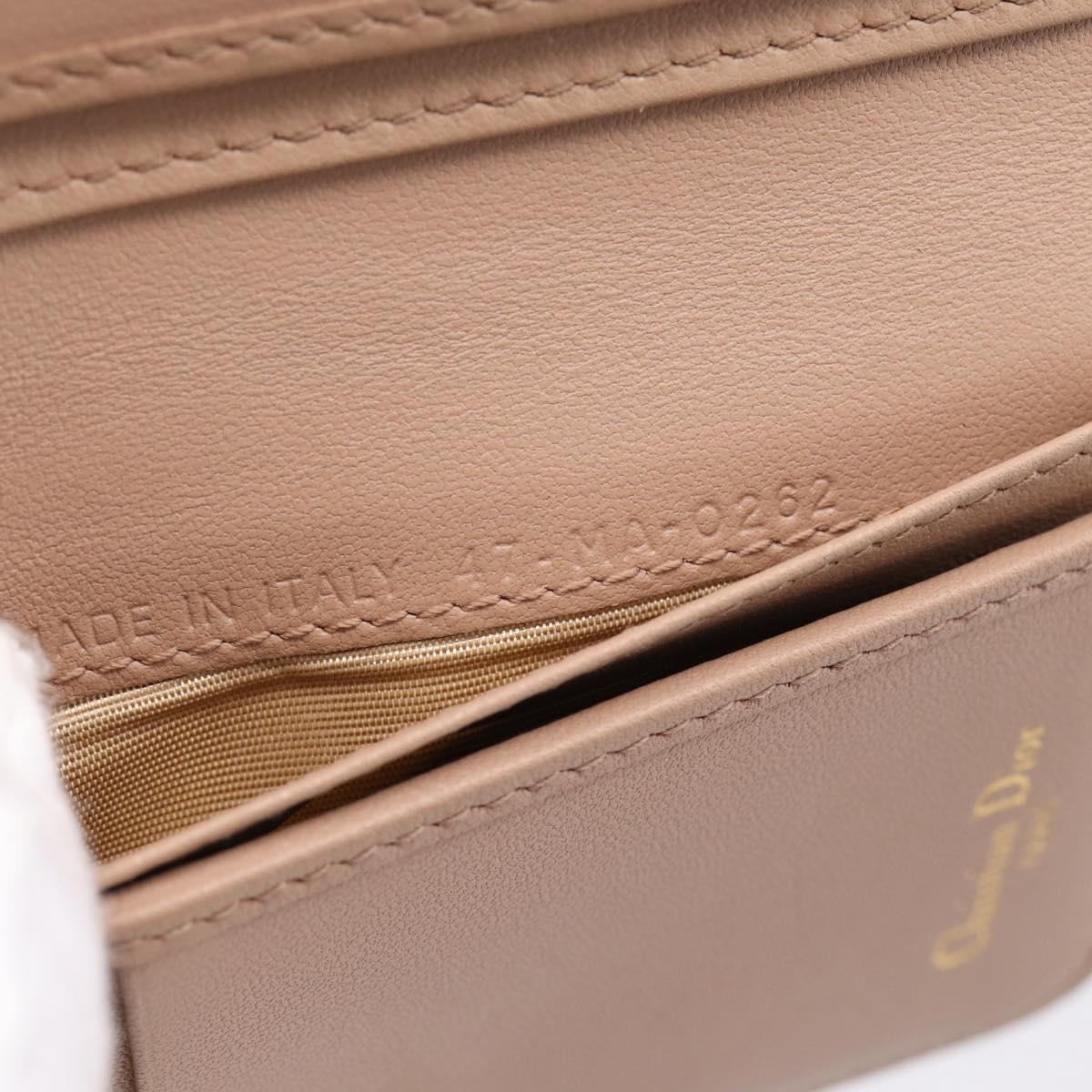 Christian Dior Canage Scarlet Wallet Lamb Skin Pink Auth 198778M