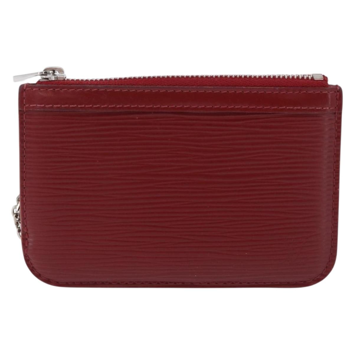 LOUIS VUITTON Epi Pochette Cles Coin Purse Ruby LV Auth 198779A