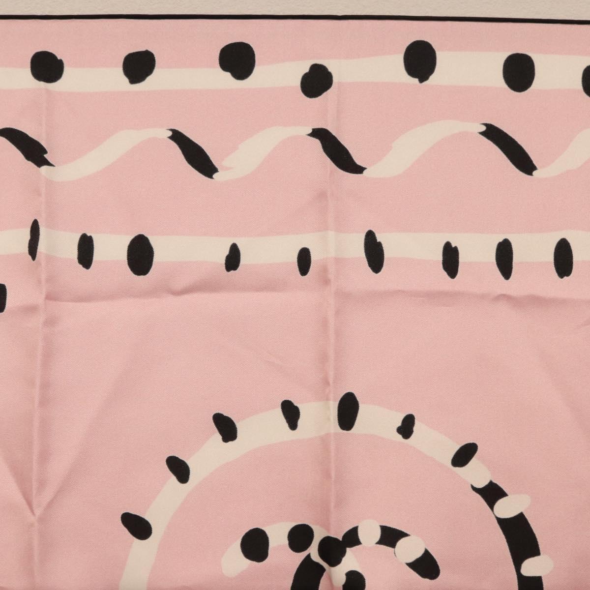 CHANEL Scarf Silk Pink CC Auth 198781V