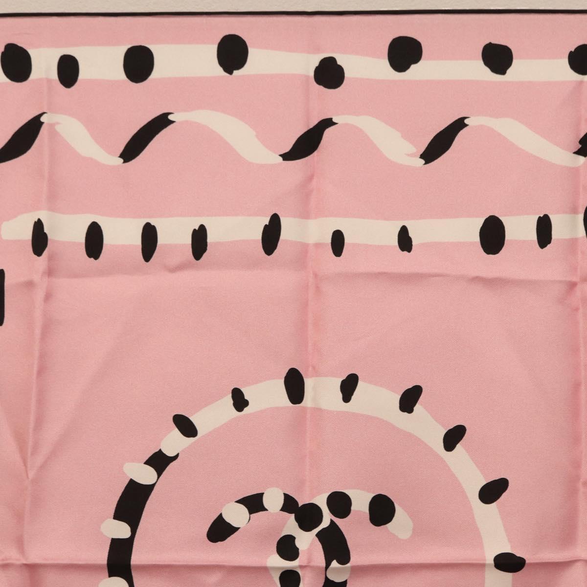 CHANEL Scarf Silk Pink CC Auth 198781V