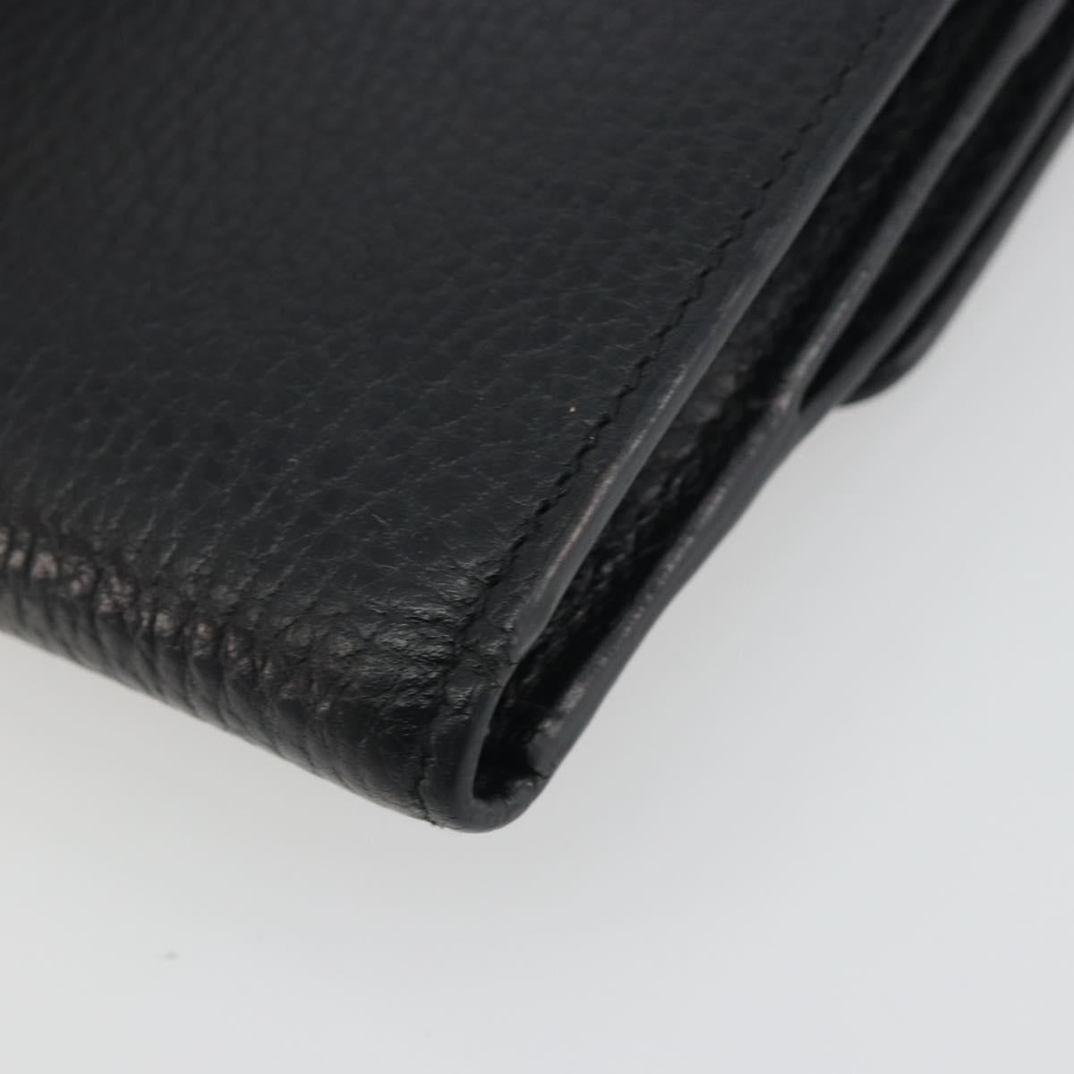 GUCCI Interlocking G Compact Wallet Leather Outlet Black 598167 Auth 198786A