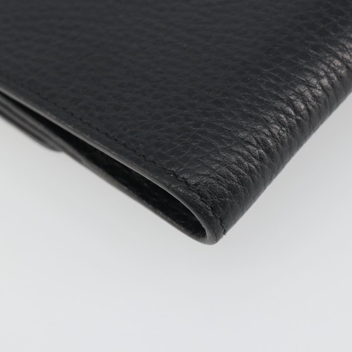 GUCCI Interlocking G Compact Wallet Leather Outlet Black 598167 Auth 198786A