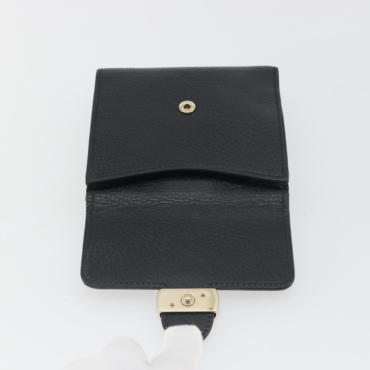 GUCCI Interlocking G Compact Wallet Leather Outlet Black 598167 Auth 198786A