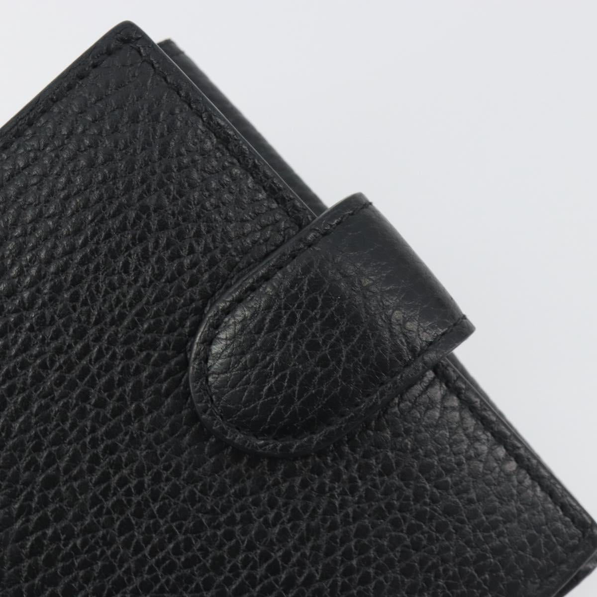 GUCCI Interlocking G Compact Wallet Leather Outlet Black 598167 Auth 198786A