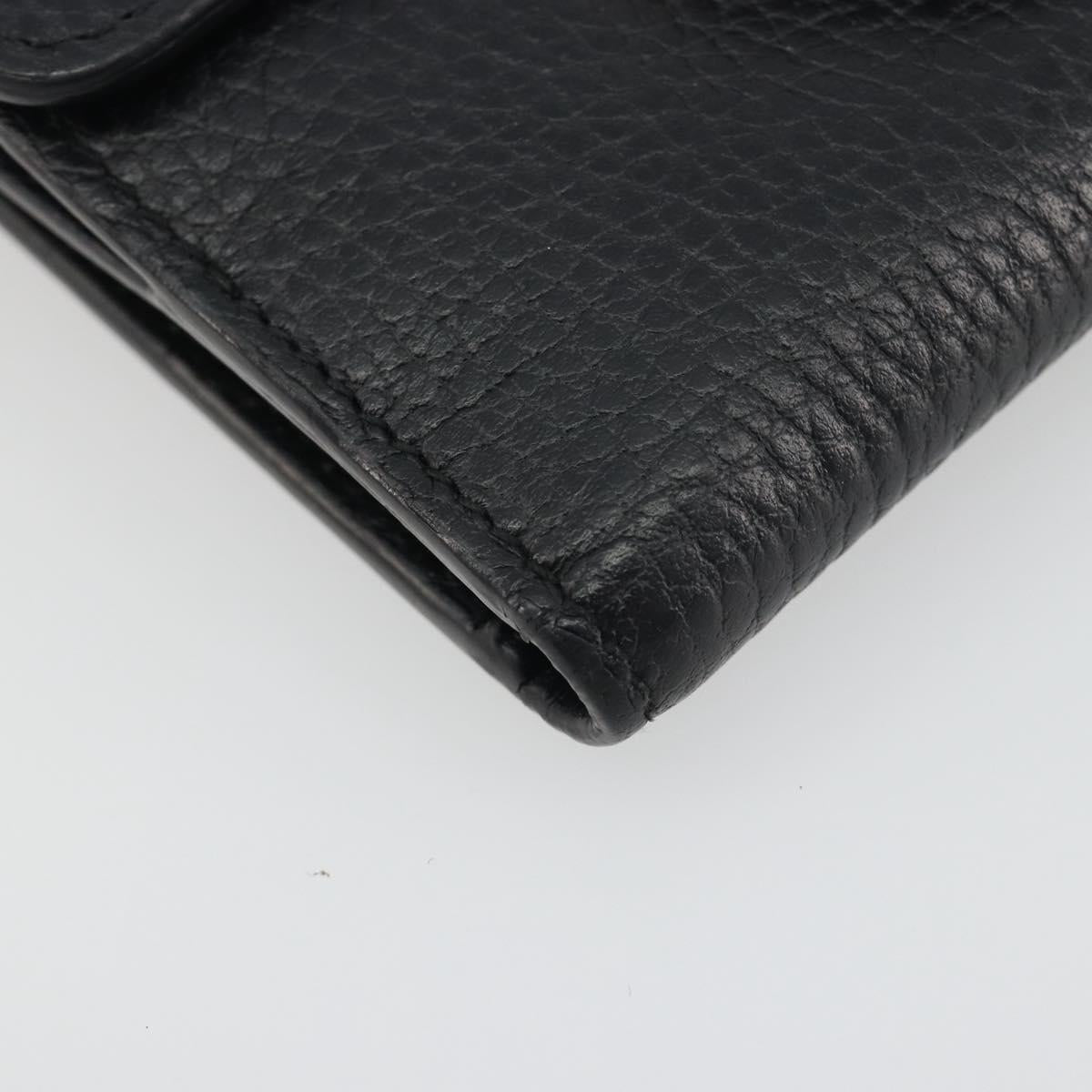 GUCCI Interlocking G Compact Wallet Leather Outlet Black 598167 Auth 198786A