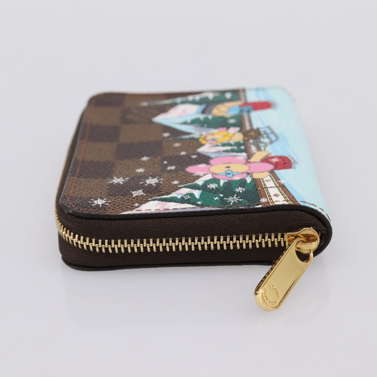 LOUIS VUITTON Damier Ebene Zippy Coin Purse N40721 LV Auth 198788M