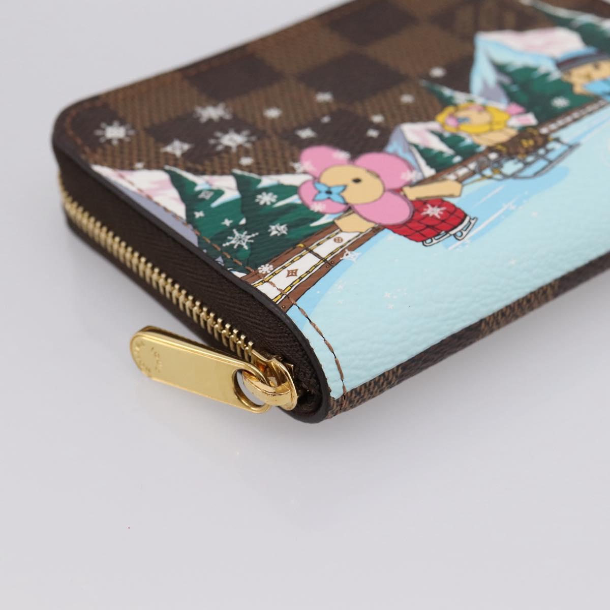 LOUIS VUITTON Damier Ebene Zippy Coin Purse N40721 LV Auth 198788M