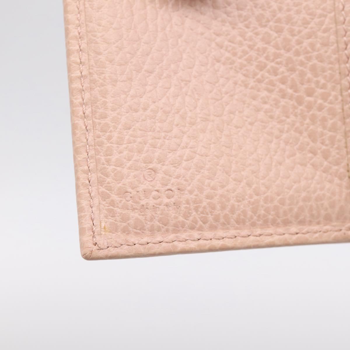 GUCCI GG Marmont Compact Wallet Leather Pink Gold 474746 Auth 198790A