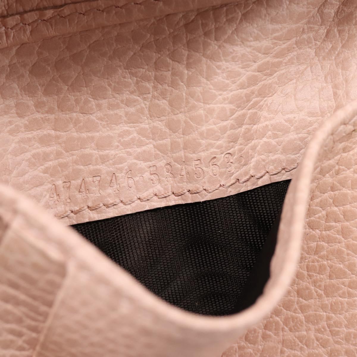 GUCCI GG Marmont Compact Wallet Leather Pink Gold 474746 Auth 198790A