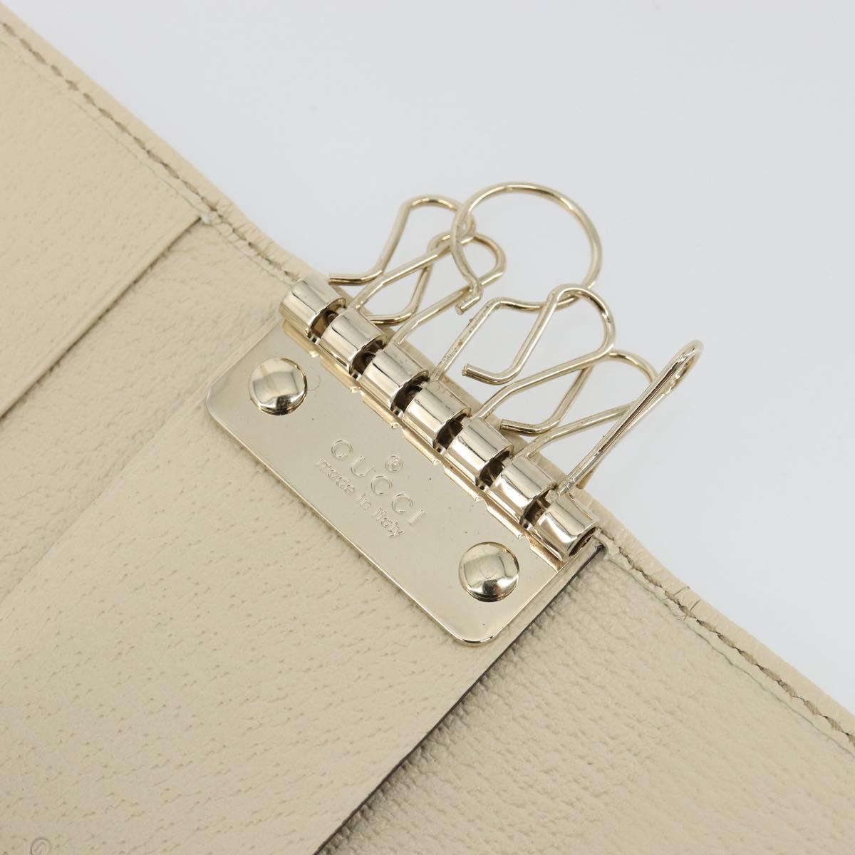 GUCCI GG Canvas Key Case Beige Gold 127048 1147 Auth 198792A