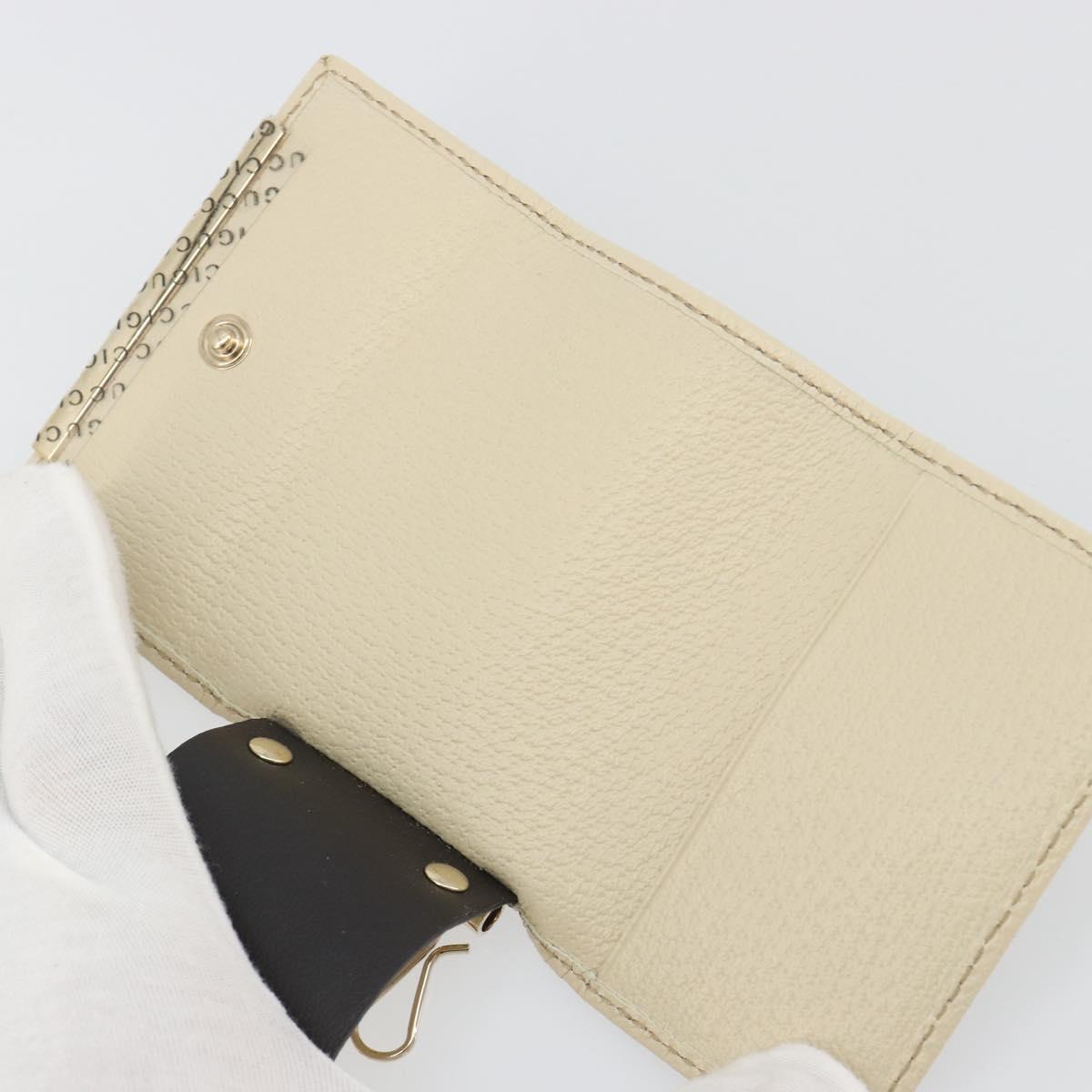 GUCCI GG Canvas Key Case Beige Gold 127048 1147 Auth 198792A