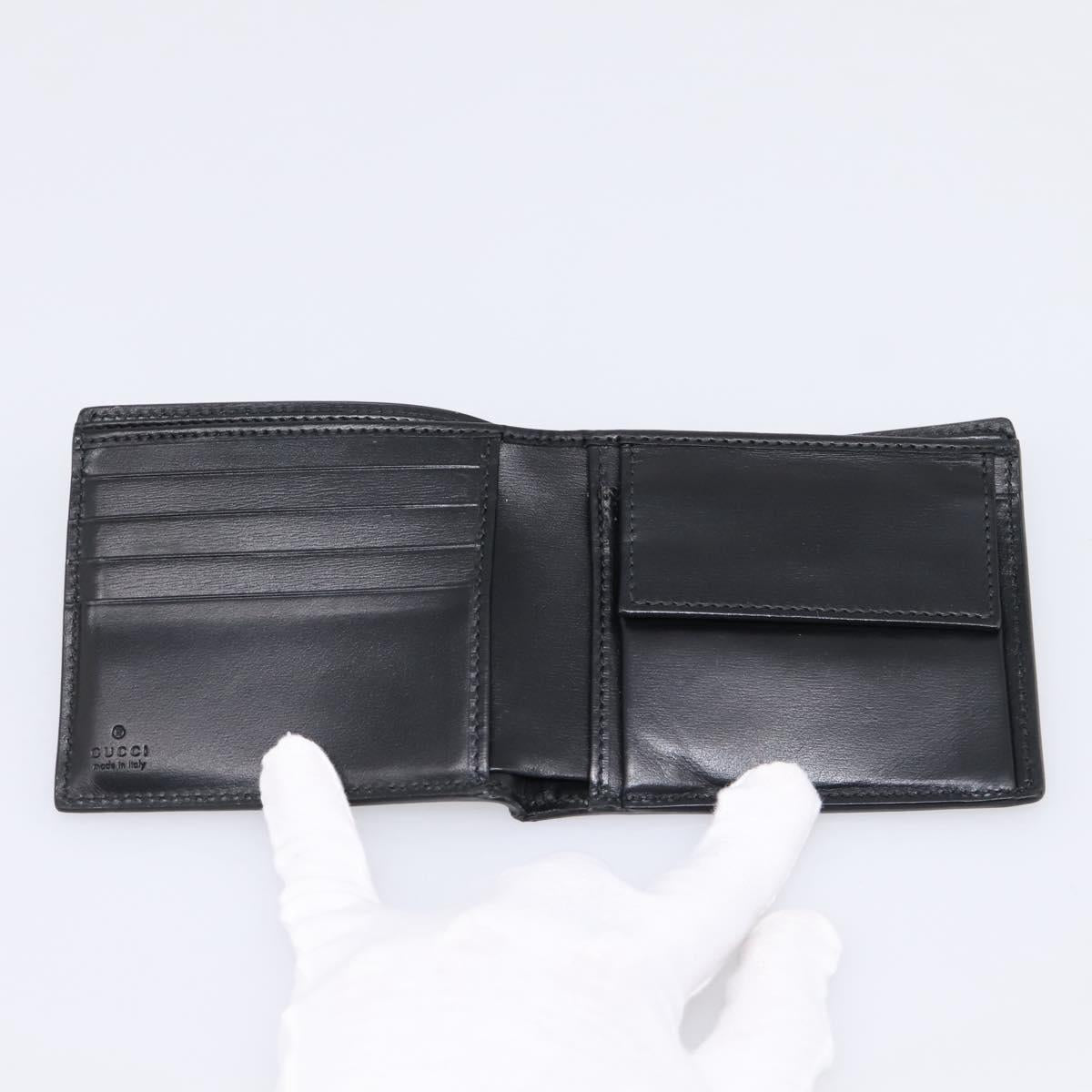GUCCI GG Marmont Compact Wallet Leather Black Silver 428725 Auth 198795A
