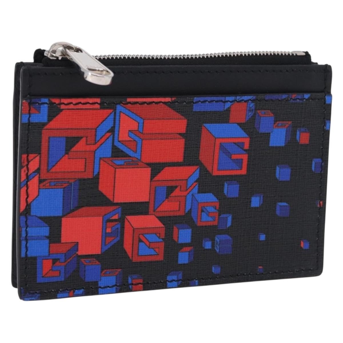 GUCCI Square G Space Coin Purse PVC Black Silver 628471 Auth 198796M