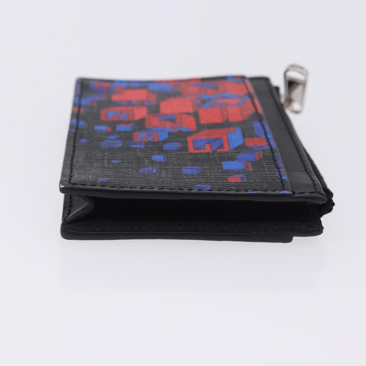GUCCI Square G Space Coin Purse PVC Black Silver 628471 Auth 198796M