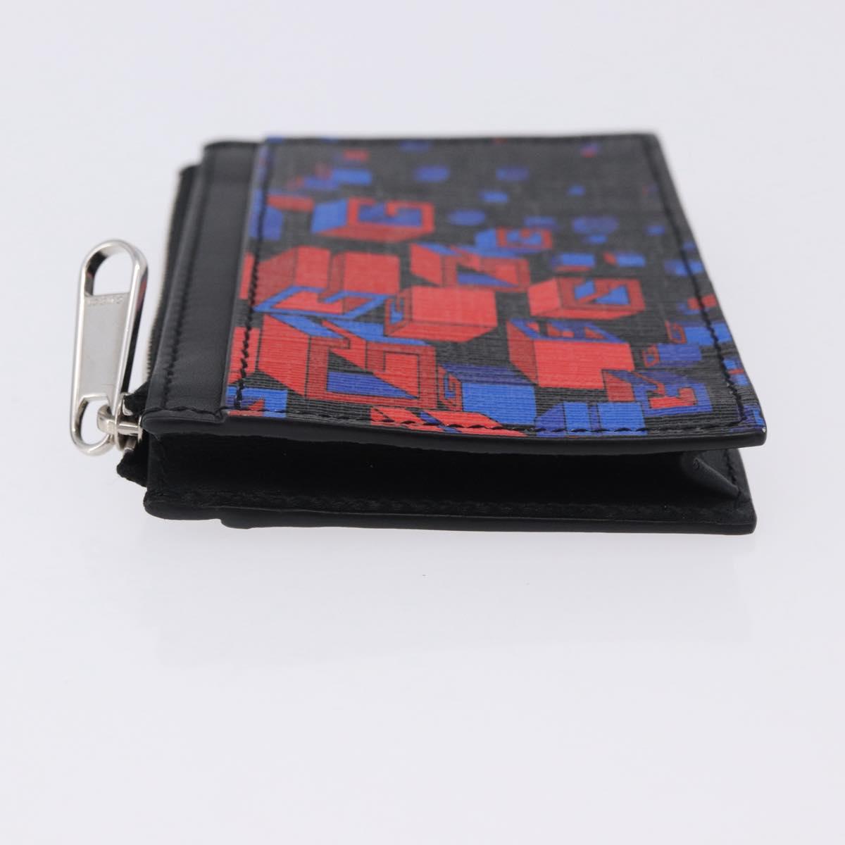 GUCCI Square G Space Coin Purse PVC Black Silver 628471 Auth 198796M