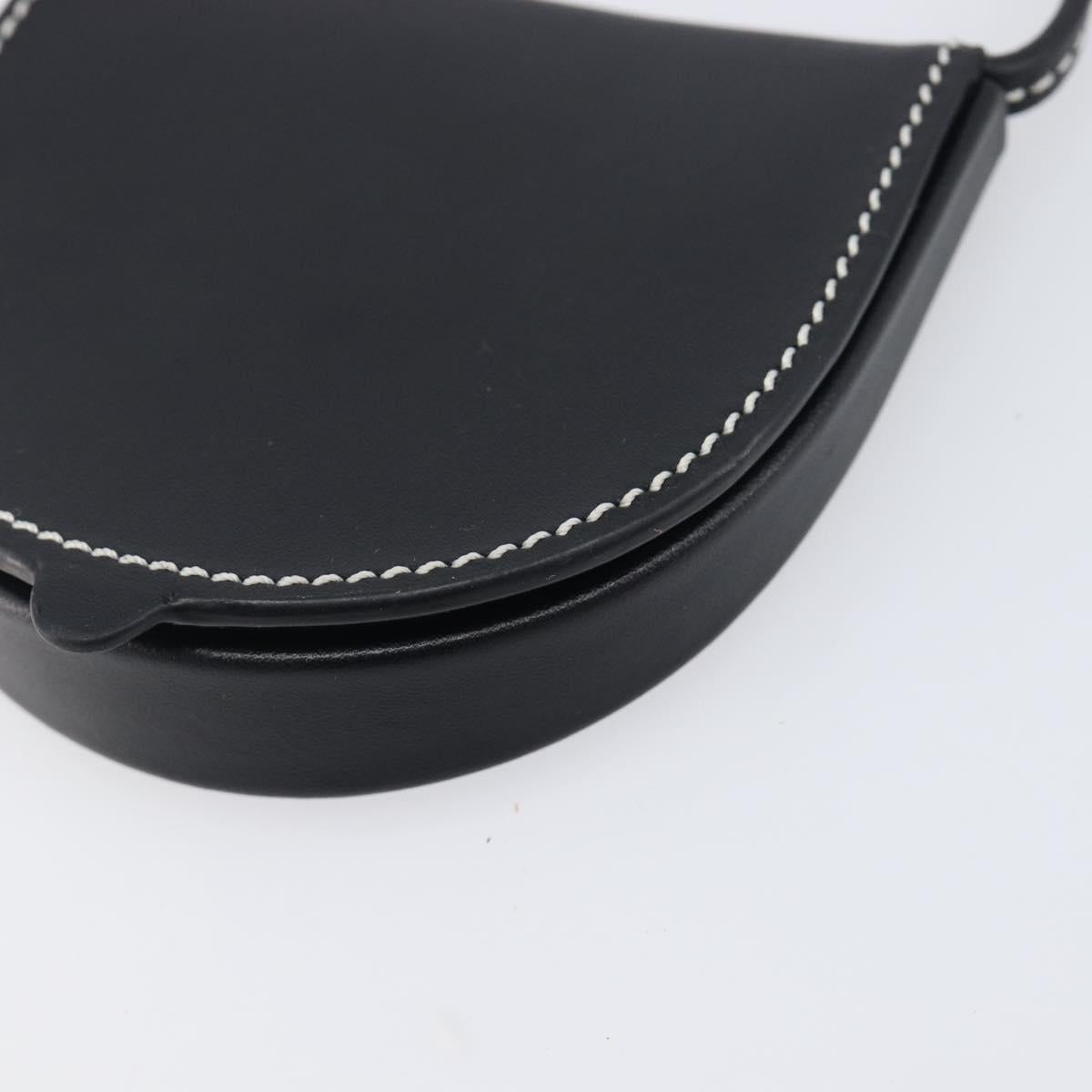 LOEWE Neck Coin Pouch Leather Black Auth 198798A