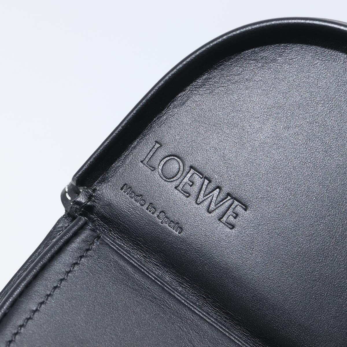 LOEWE Neck Coin Pouch Leather Black Auth 198798A