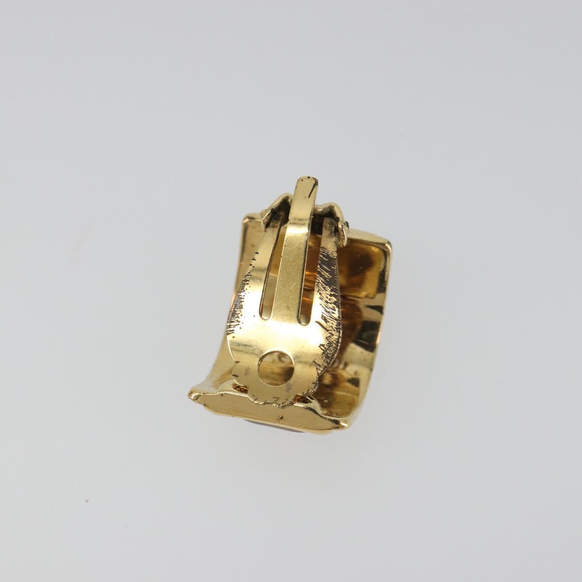 HERMES Earring Metal Gold Tone Auth 198808V