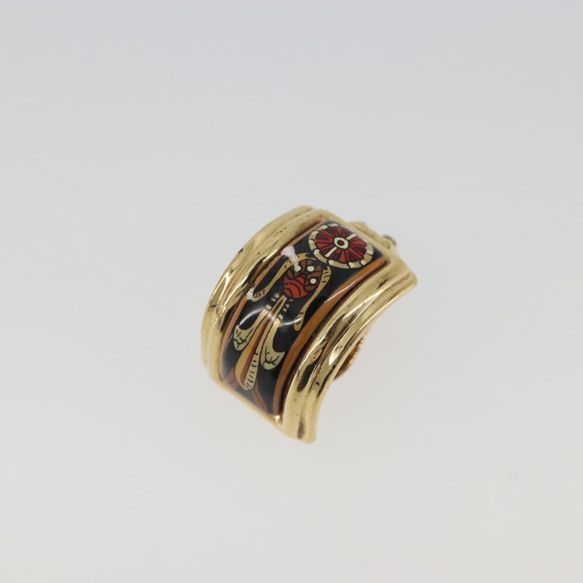HERMES Earring Metal Gold Tone Auth 198808V