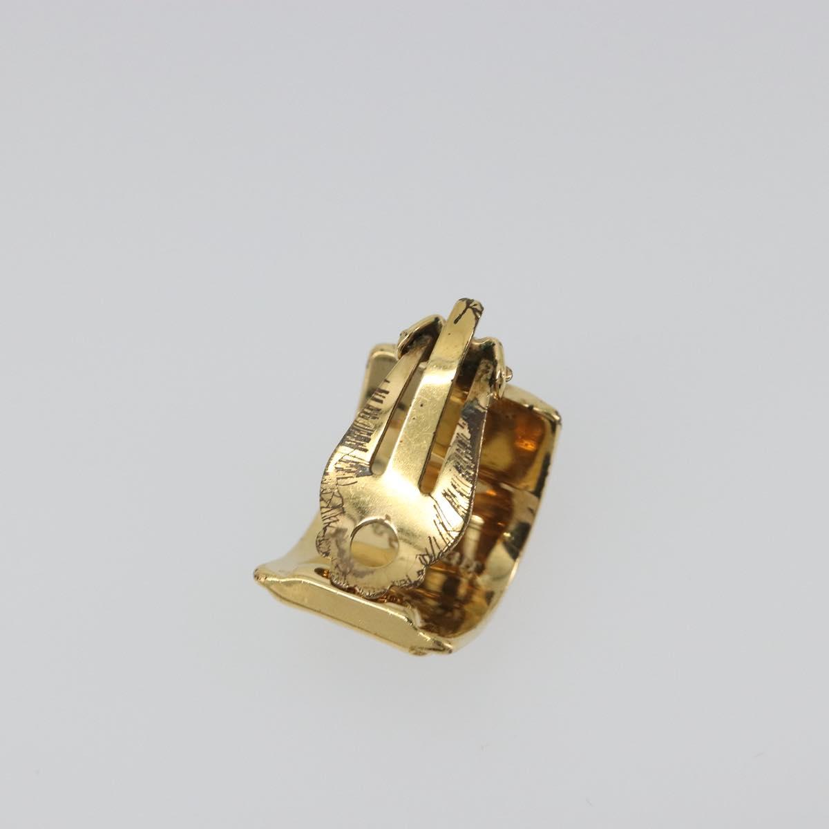 HERMES Earring Metal Gold Tone Auth 198808V