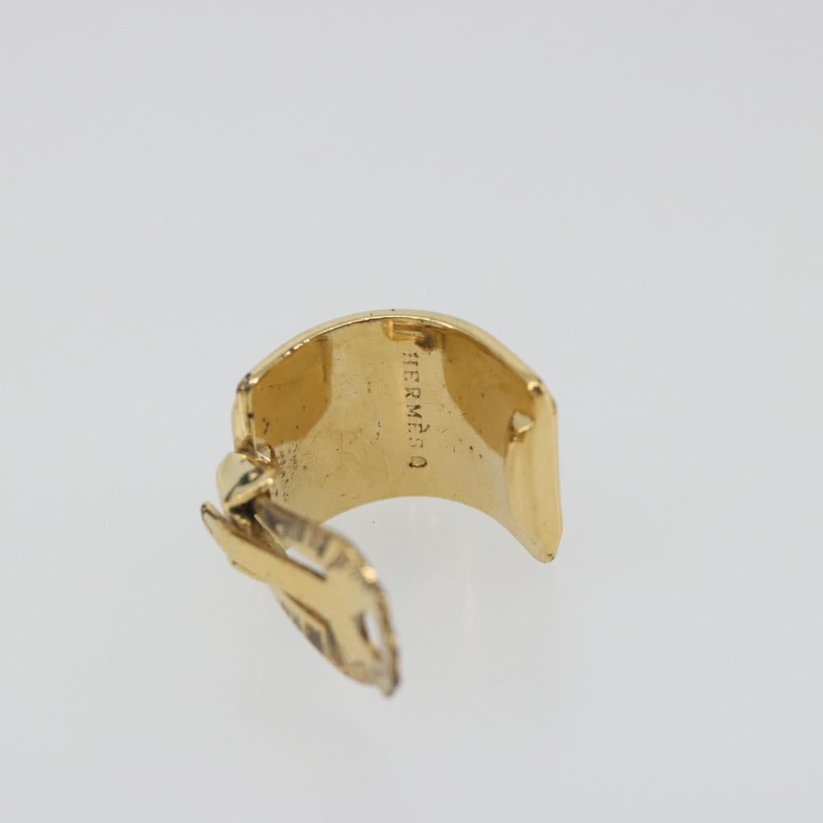 HERMES Earring Metal Gold Tone Auth 198808V