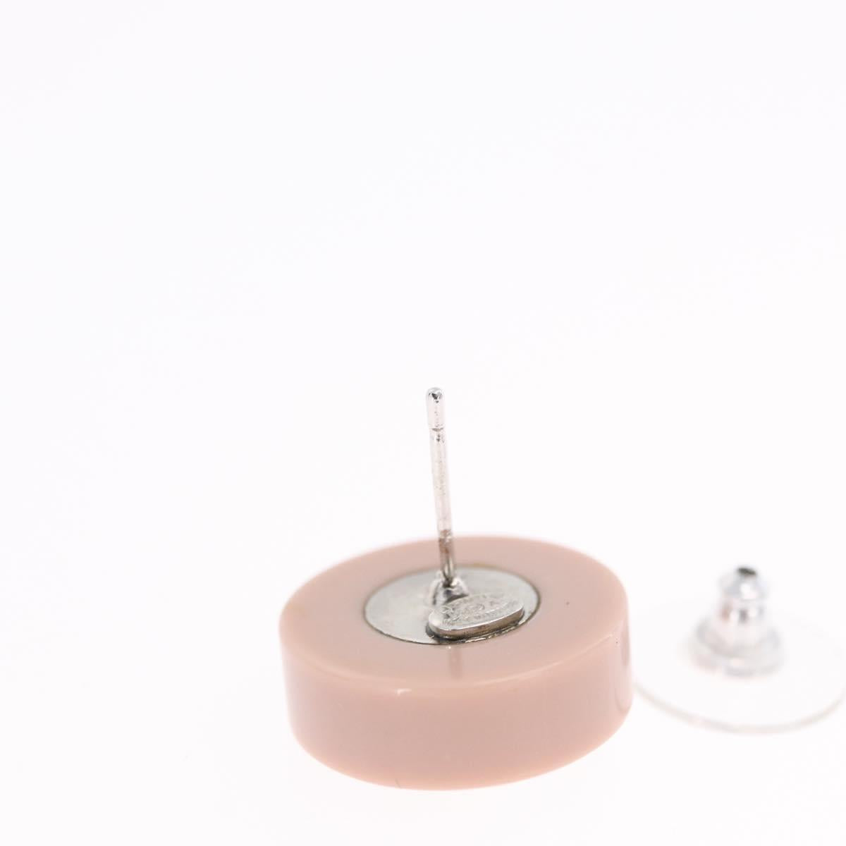 CHANEL Pierce Plastic Pink CC Auth 198812A