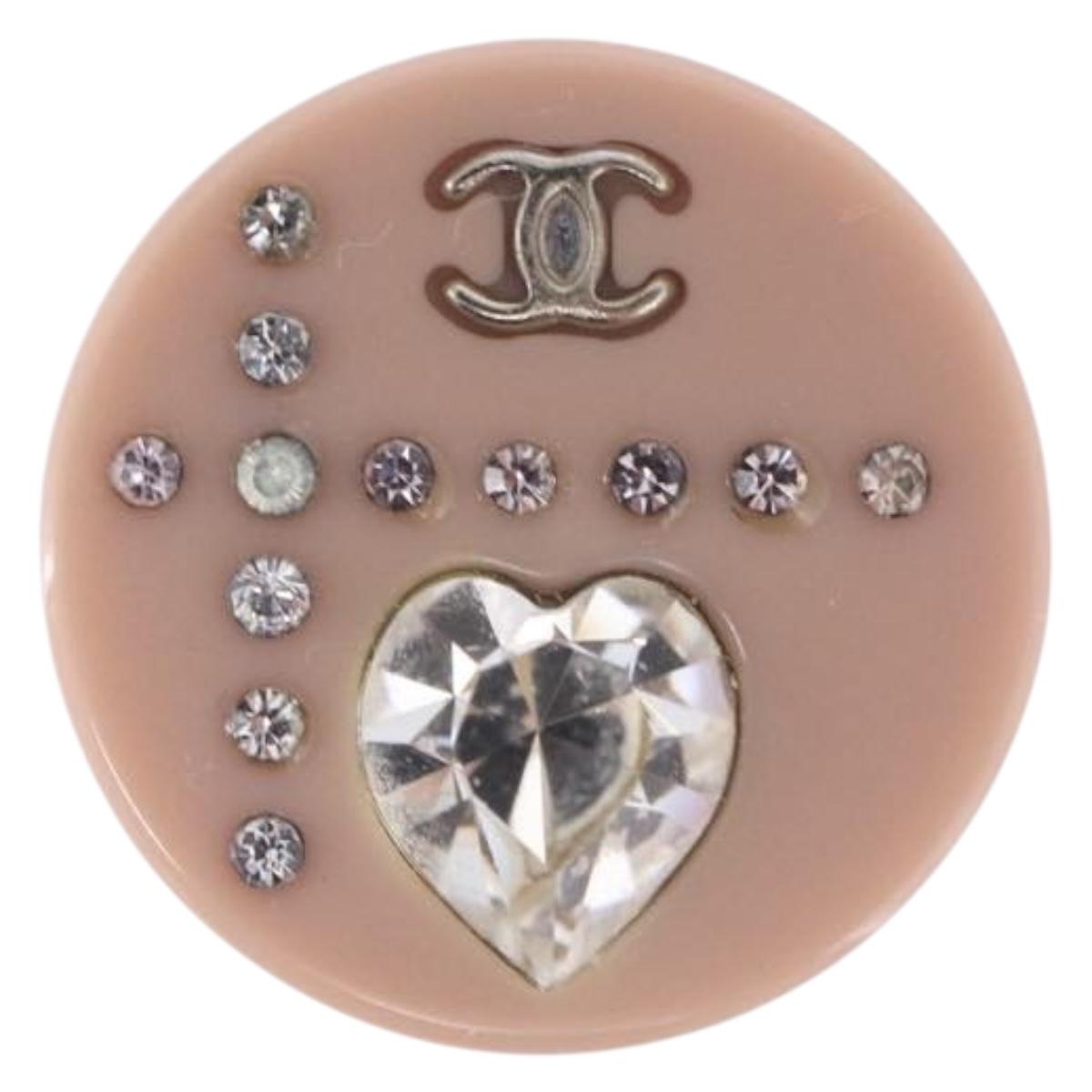CHANEL Pierce Plastic Pink CC Auth 198812A