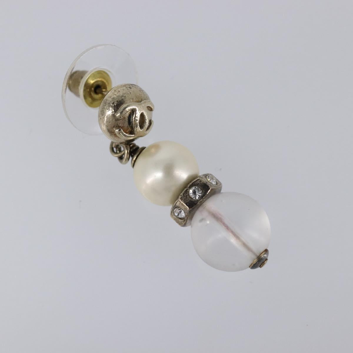 CHANEL Pierce Metal Silver CC Auth 198814A