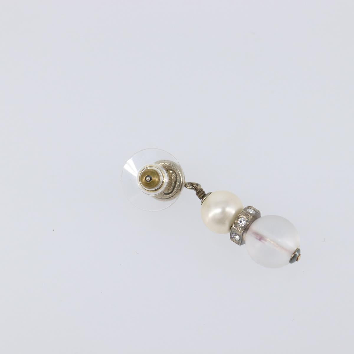 CHANEL Pierce Metal Silver CC Auth 198814A