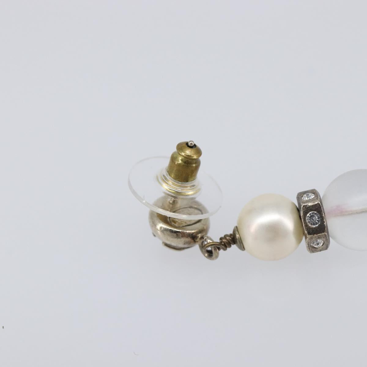 CHANEL Pierce Metal Silver CC Auth 198814A
